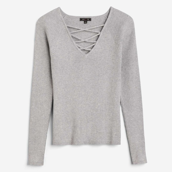 Lety & Me Walker Fitted Sweater Grey Medium NWT STITCH FIX - Picture 6 of 11